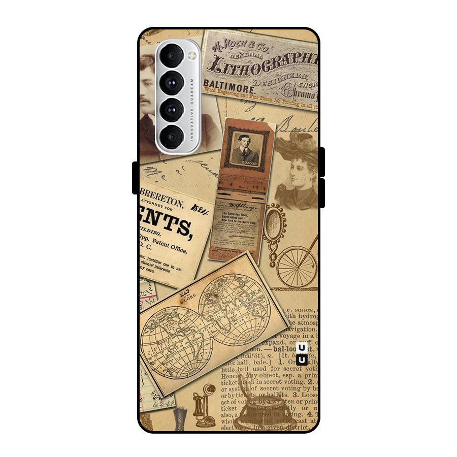 Vintage Memories Metal Back Case for Oppo Reno4 Pro