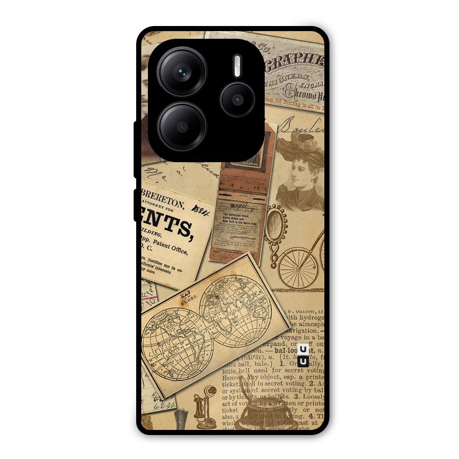 Vintage Memories Metal Back Case for Redmi Note 14 5G