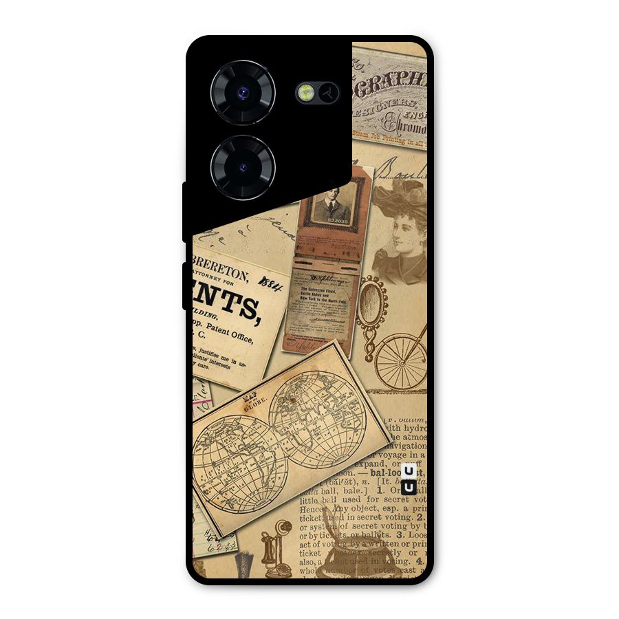 Vintage Memories Metal Back Case for Tecno Pova 5 Pro 5G