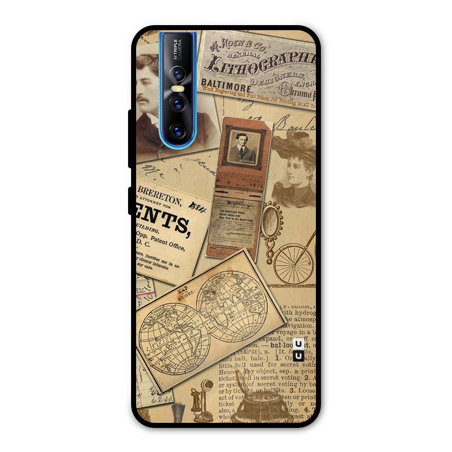 Vintage Memories Metal Back Case for Vivo V15 Pro
