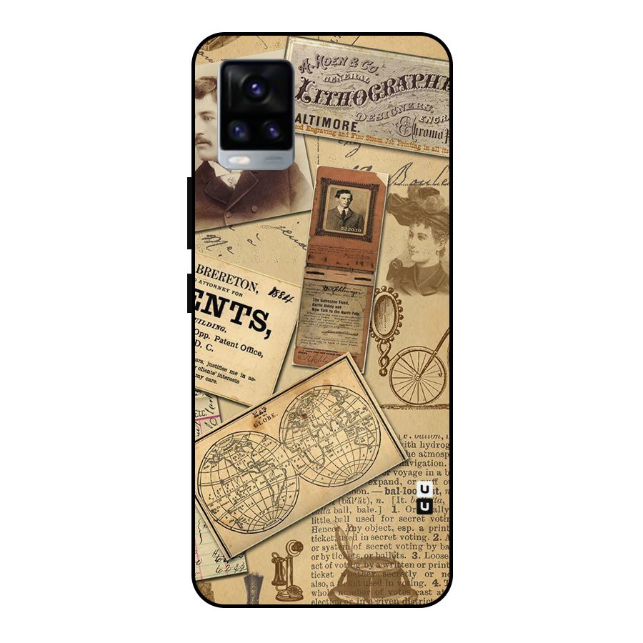 Vintage Memories Metal Back Case for Vivo V20 2021