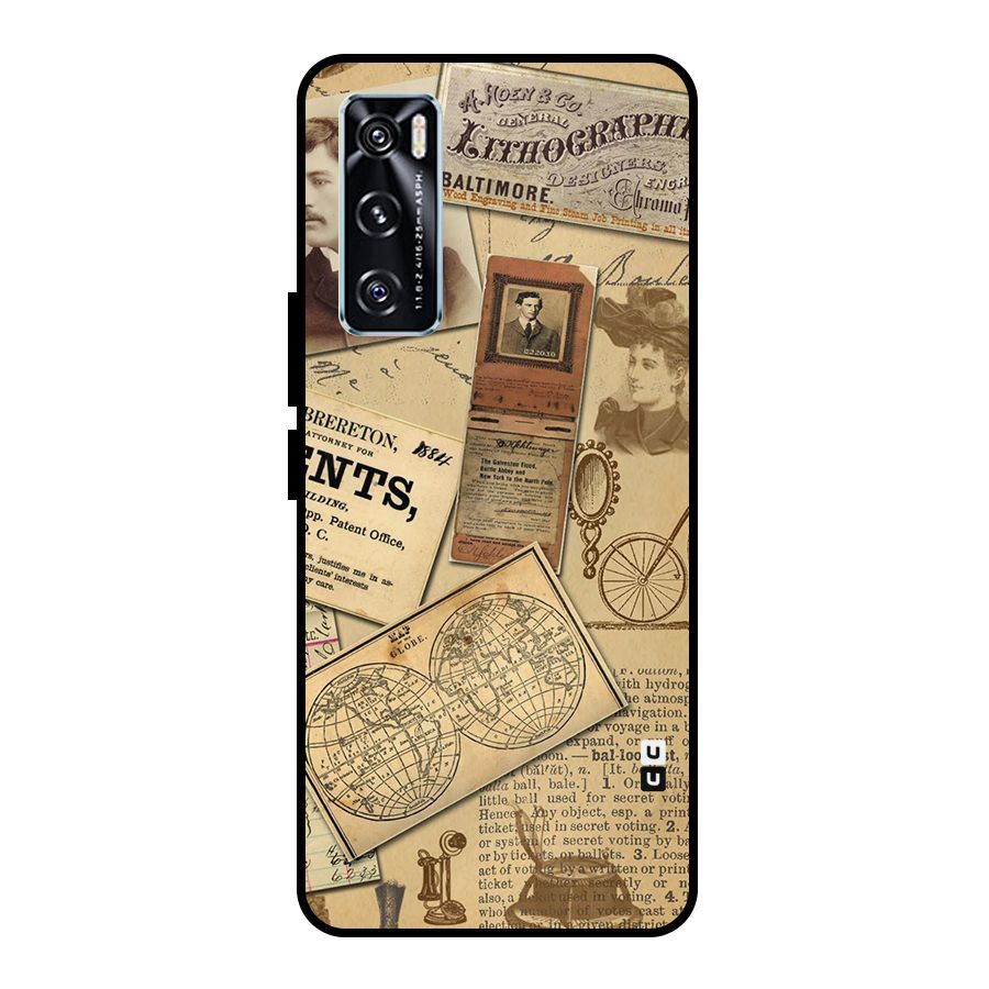 Vintage Memories Metal Back Case for Vivo V20 SE