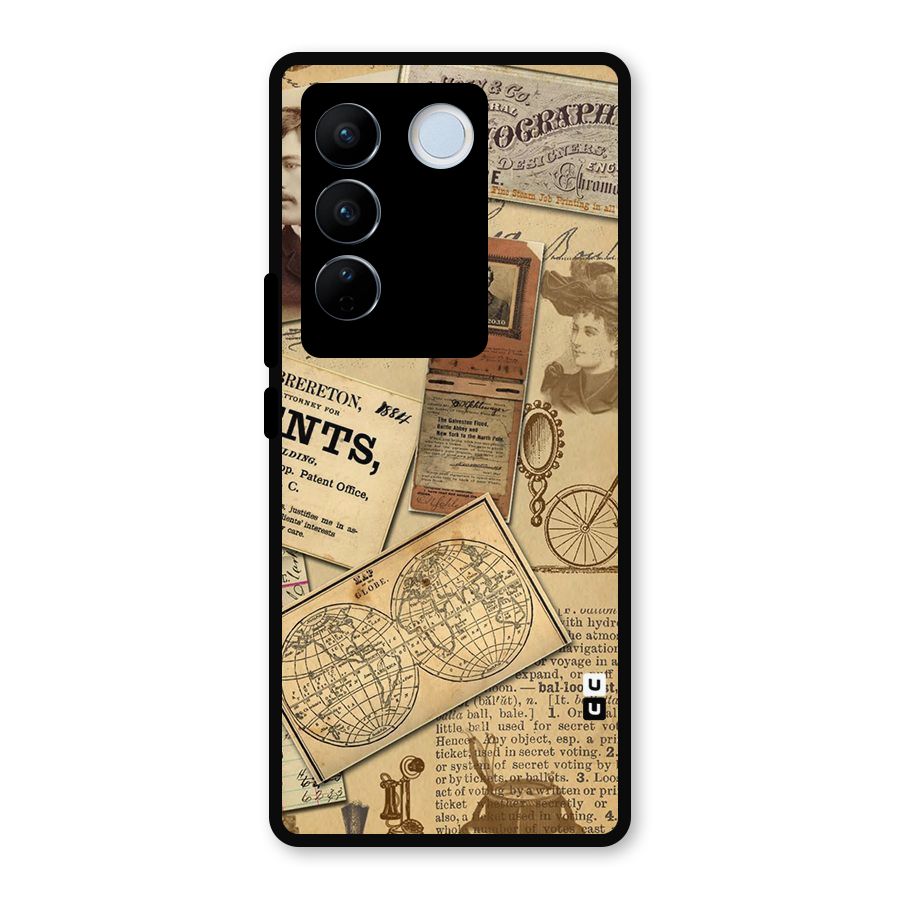 Vintage Memories Metal Back Case for Vivo V27 Pro