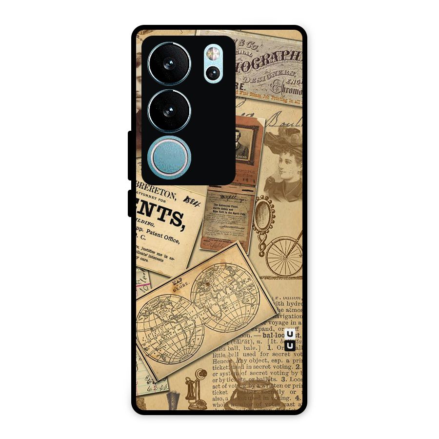 Vintage Memories Metal Back Case for Vivo V29