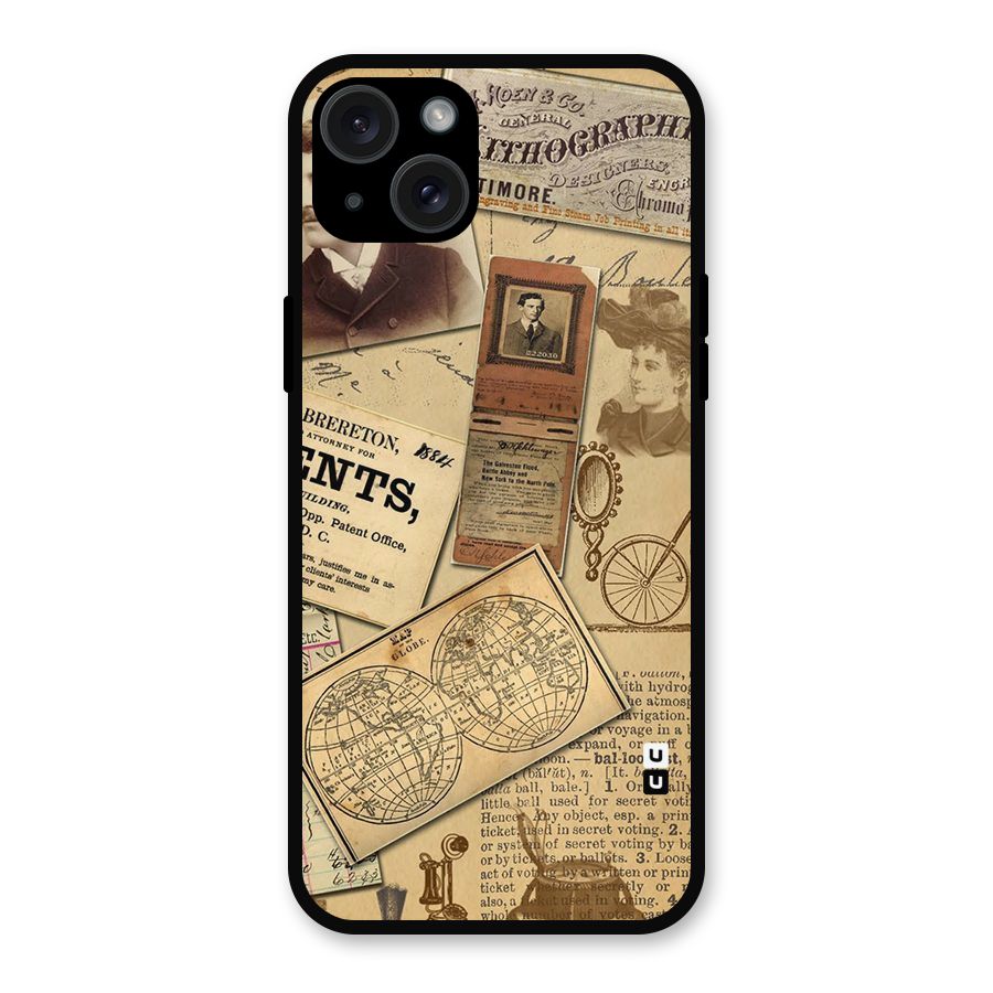Vintage Memories Metal Back Case for iPhone 15 Plus
