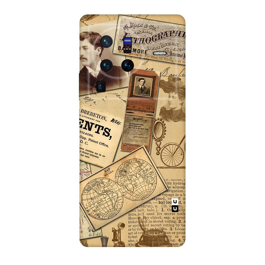 Vintage Memories Original Polycarbonate Back Case for Vivo X80