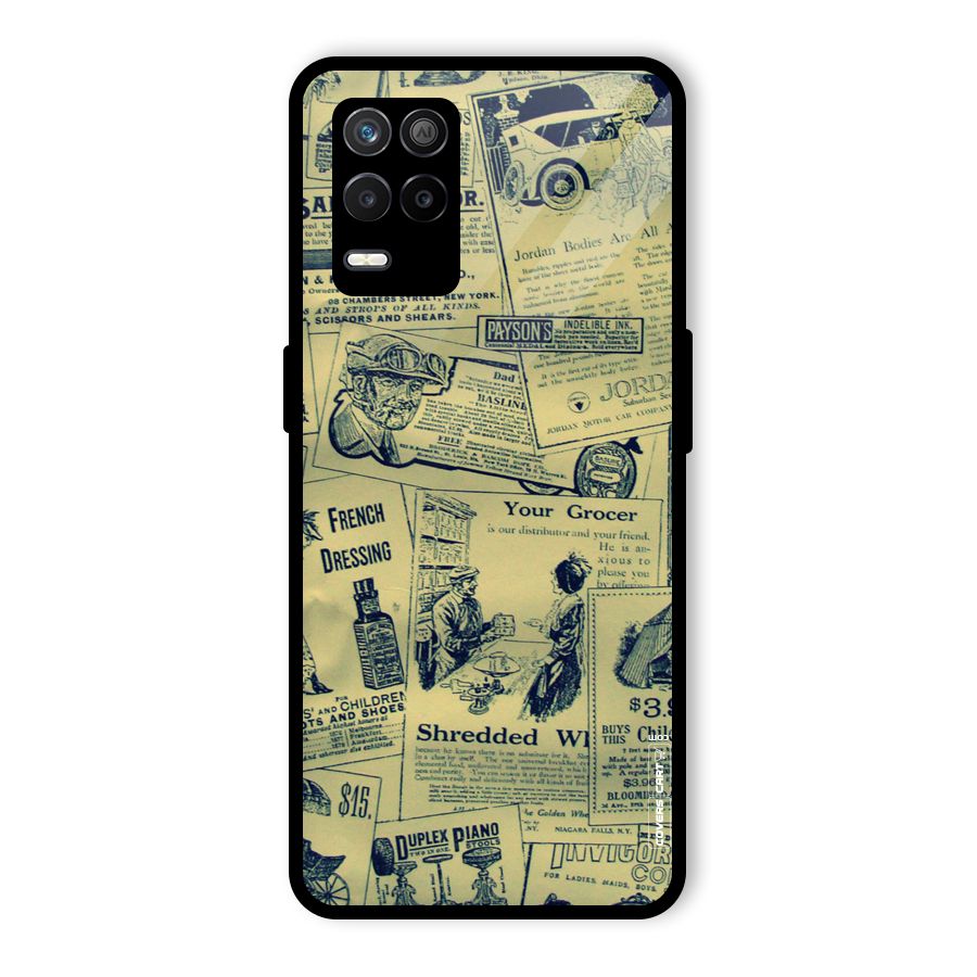 Vintage Newspaper Cutouts Glass Back Case for Realme 8s 5G