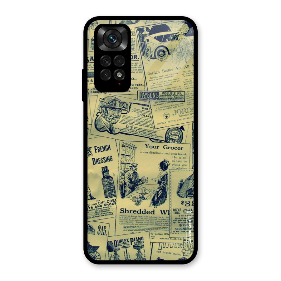Vintage Newspaper Cutouts Glass Back Case for Redmi Note 11S