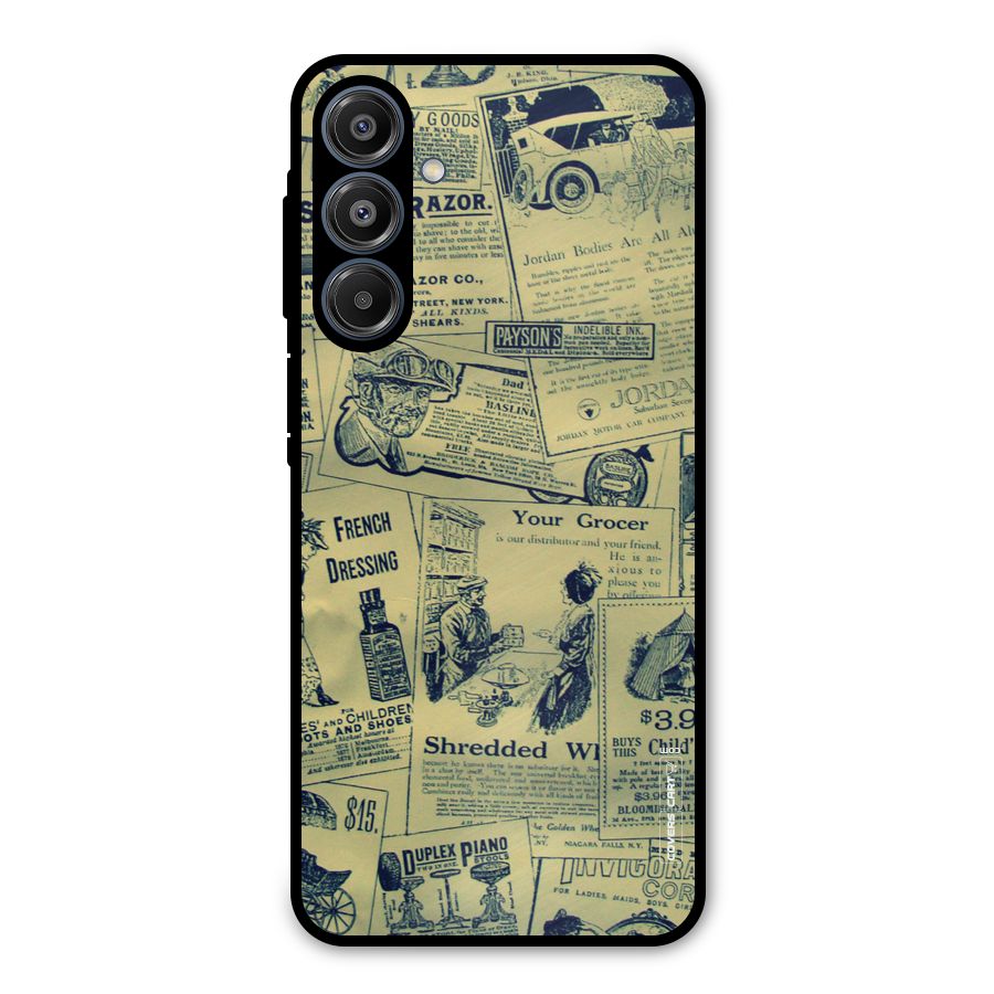 Vintage Newspaper Cutouts Metal Back Case for Galaxy A16 5G