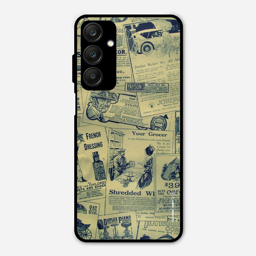 Vintage Newspaper Cutouts Metal Back Case for Galaxy A25 5G