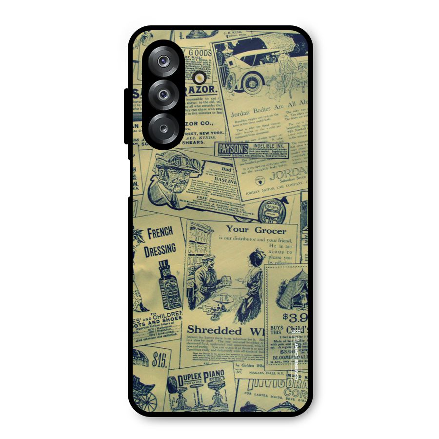 Vintage Newspaper Cutouts Metal Back Case for Galaxy A26