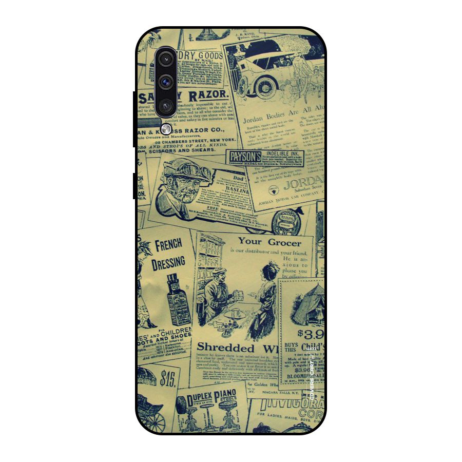 Vintage Newspaper Cutouts Metal Back Case for Galaxy A50s