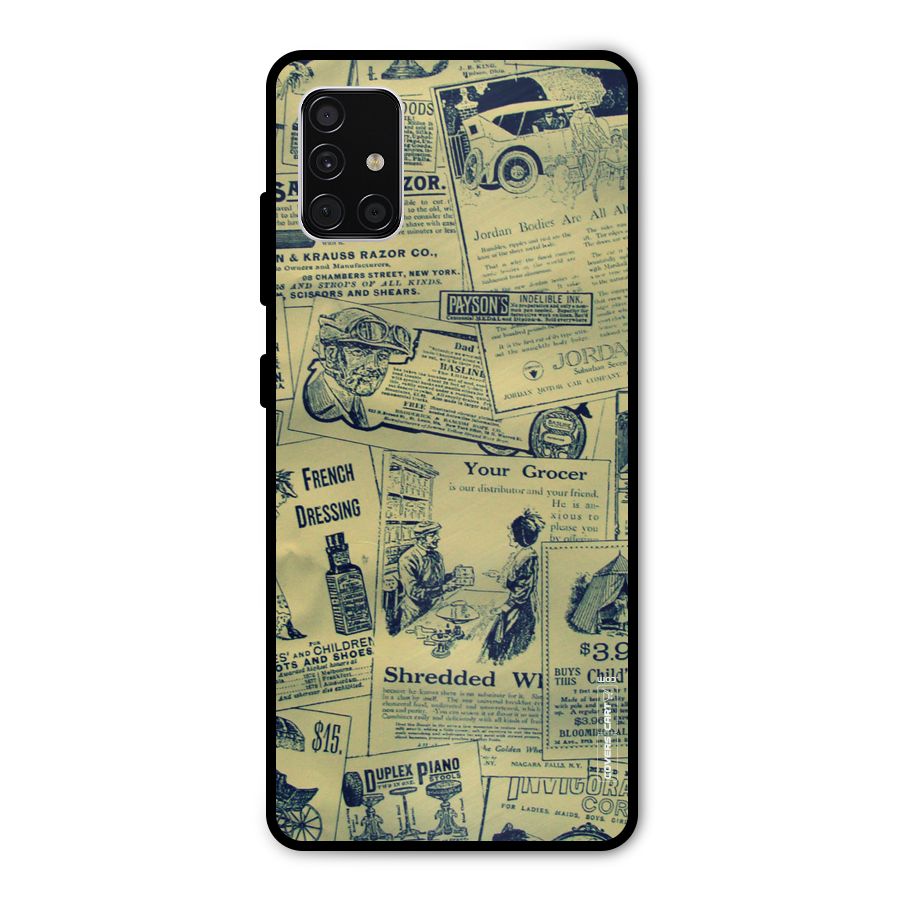 Vintage Newspaper Cutouts Metal Back Case for Galaxy A51
