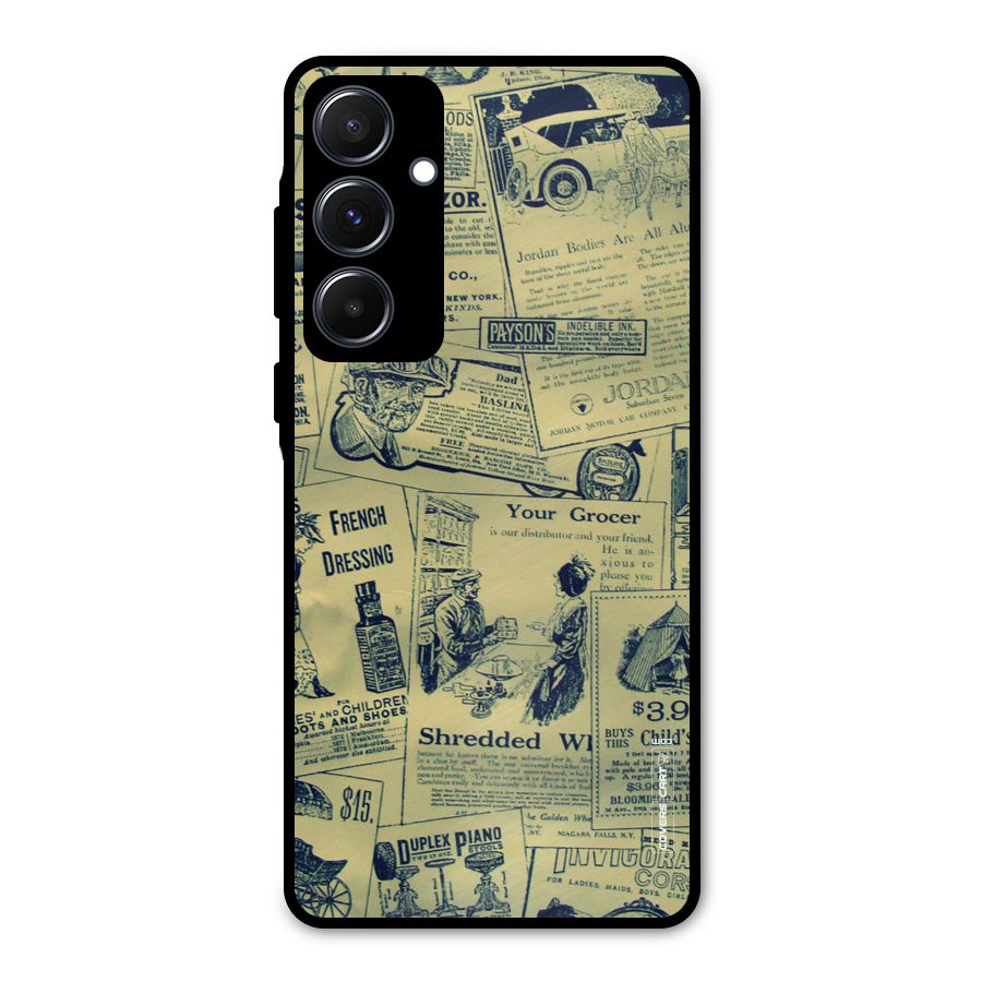 Vintage Newspaper Cutouts Metal Back Case for Galaxy A55