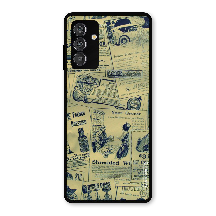 Vintage Newspaper Cutouts Metal Back Case for Galaxy F13
