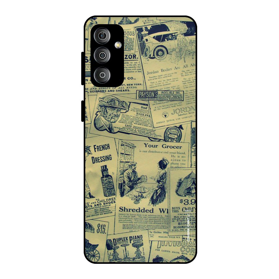 Vintage Newspaper Cutouts Metal Back Case for Galaxy F23