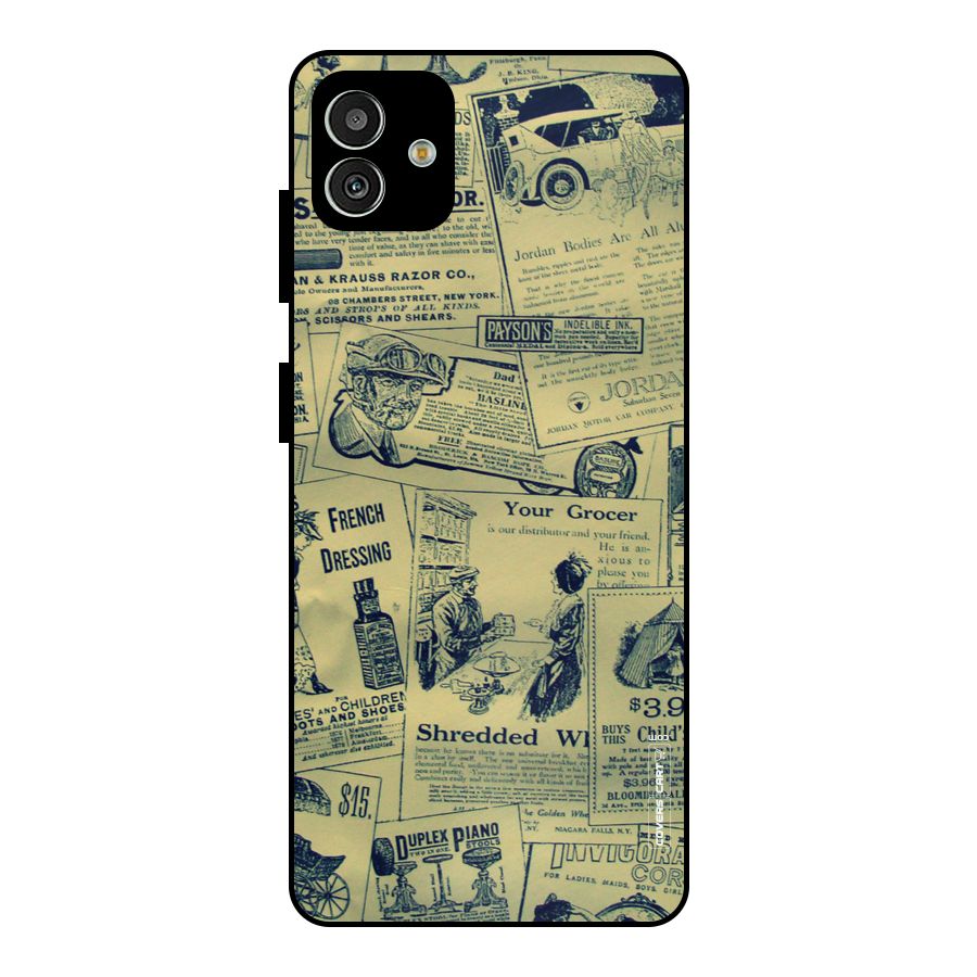Vintage Newspaper Cutouts Metal Back Case for Galaxy M13 5G