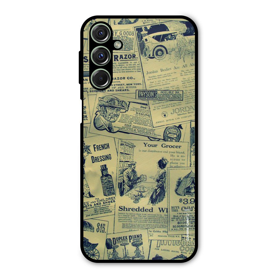 Vintage Newspaper Cutouts Metal Back Case for Galaxy M34