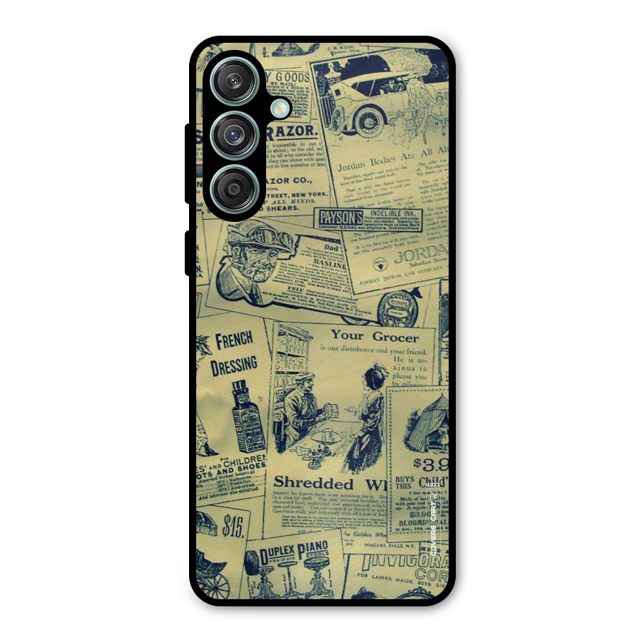 Vintage Newspaper Cutouts Metal Back Case for Galaxy M55 5G
