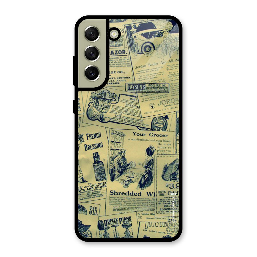 Vintage Newspaper Cutouts Metal Back Case for Galaxy S21 FE 5G (2023)