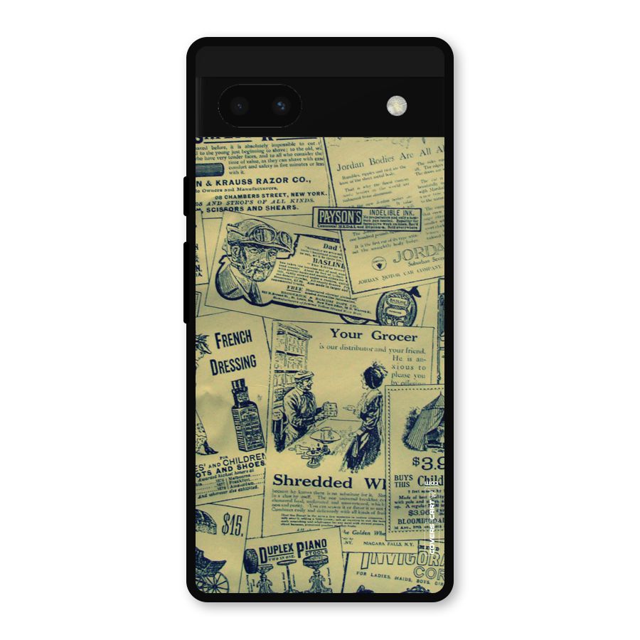 Vintage Newspaper Cutouts Metal Back Case for Google Pixel 6a