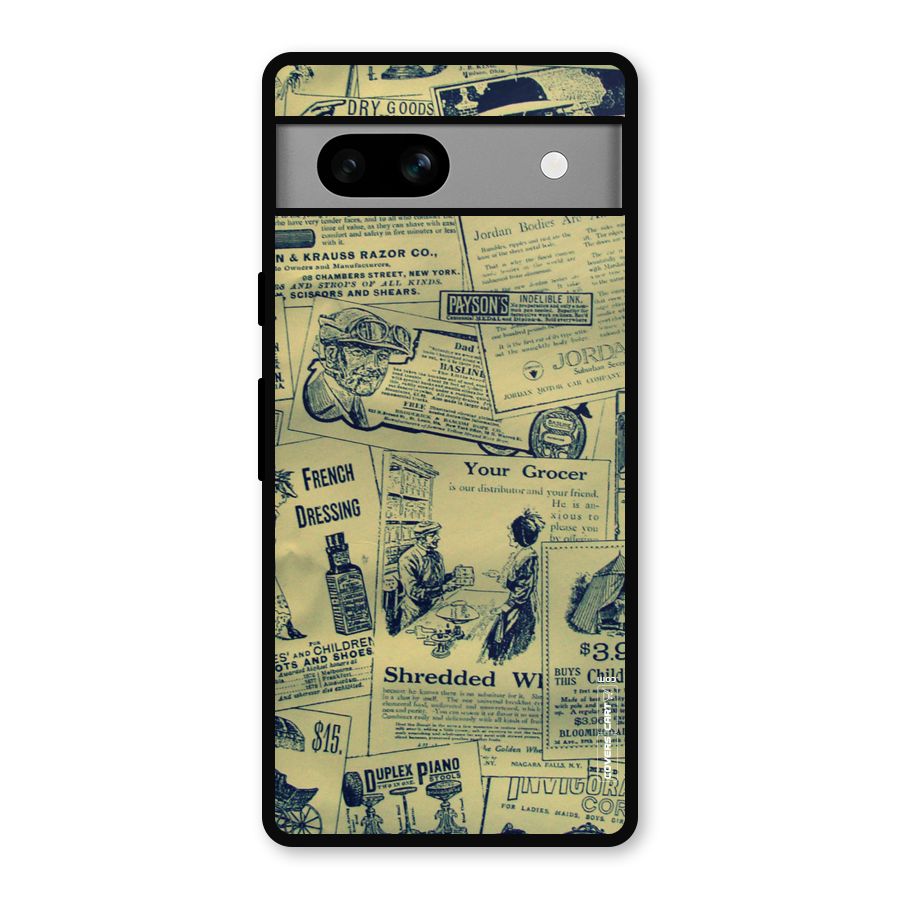 Vintage Newspaper Cutouts Metal Back Case for Google Pixel 7a