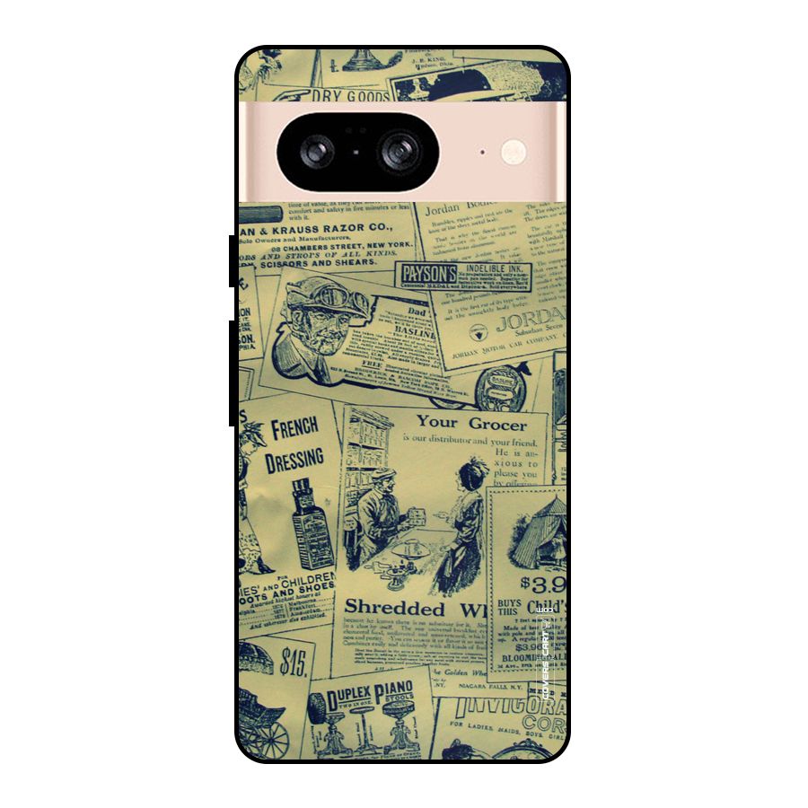 Vintage Newspaper Cutouts Metal Back Case for Google Pixel 8
