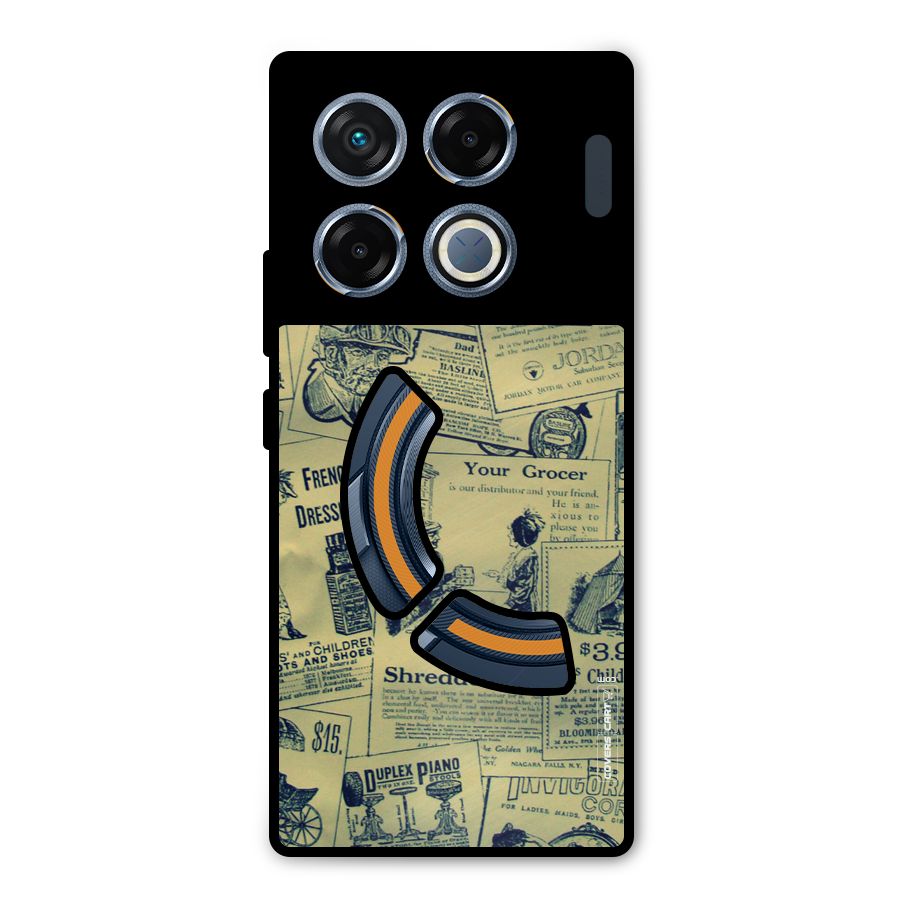 Vintage Newspaper Cutouts Metal Back Case for Infinix GT 20 Pro
