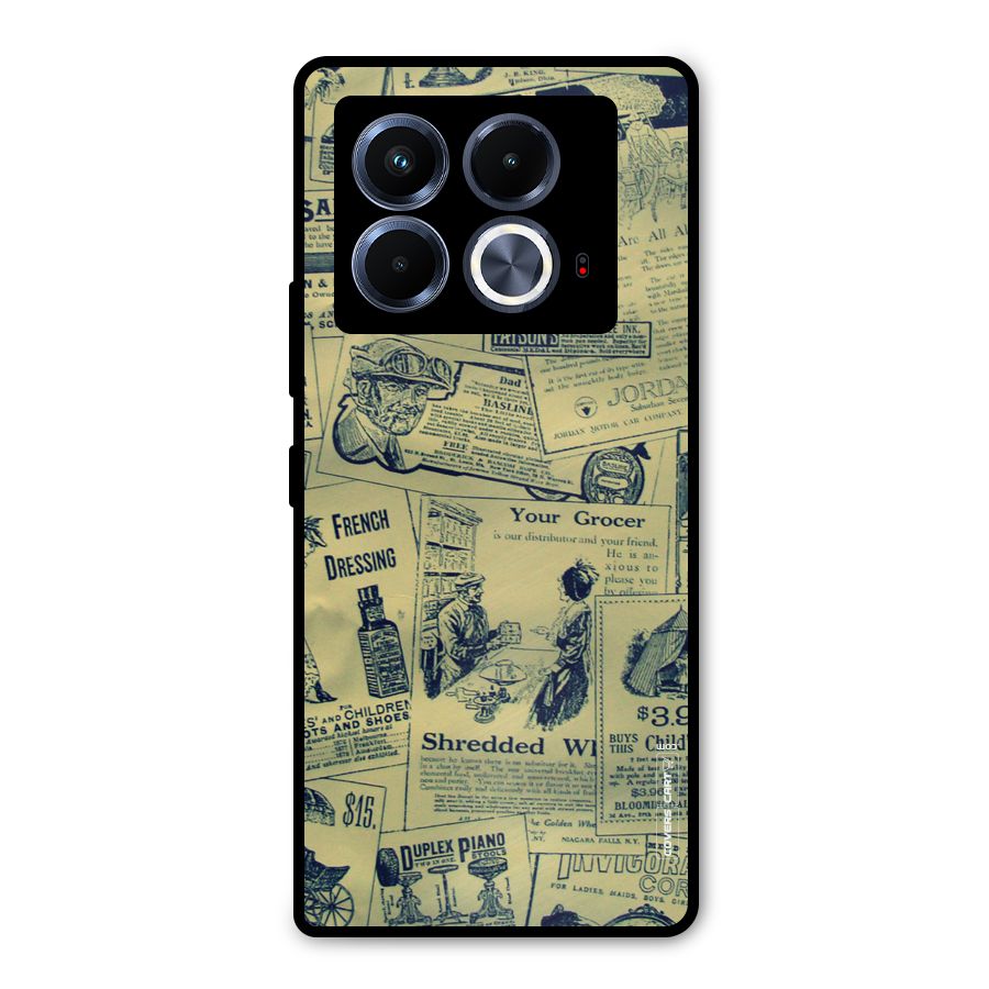 Vintage Newspaper Cutouts Metal Back Case for Infinix Note 40 5G