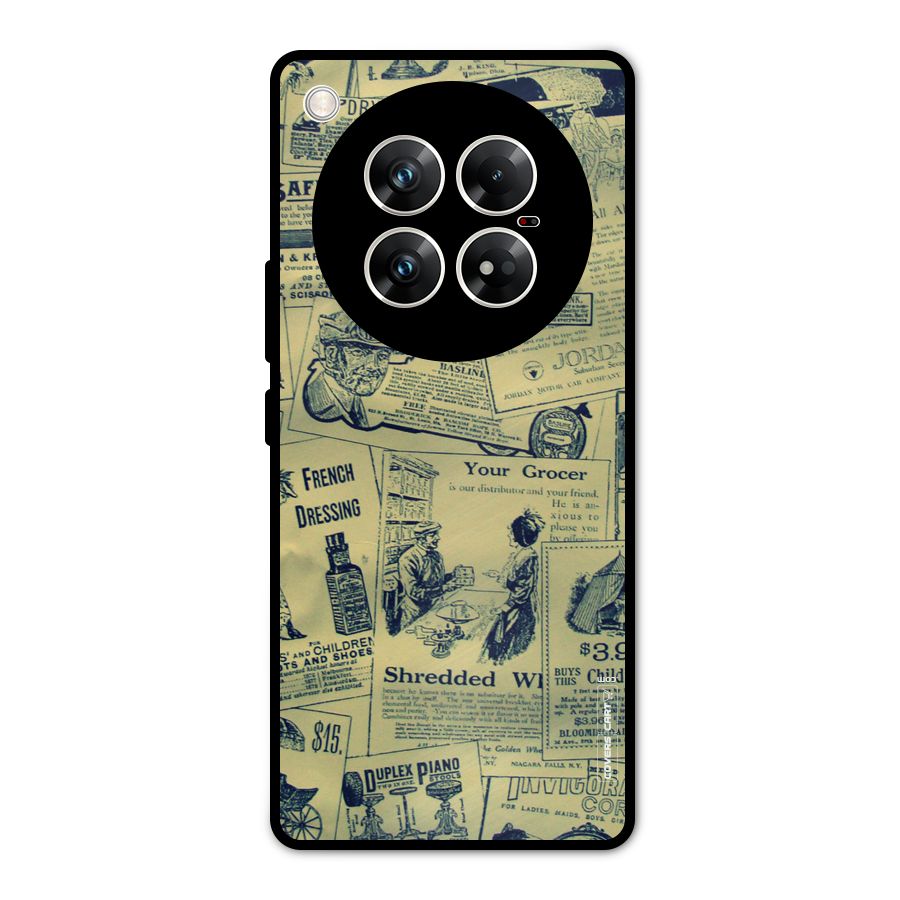 Vintage Newspaper Cutouts Metal Back Case for Infinix Zero 40 5G