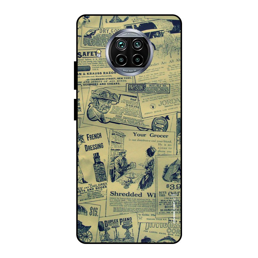 Vintage Newspaper Cutouts Metal Back Case for Mi 10i