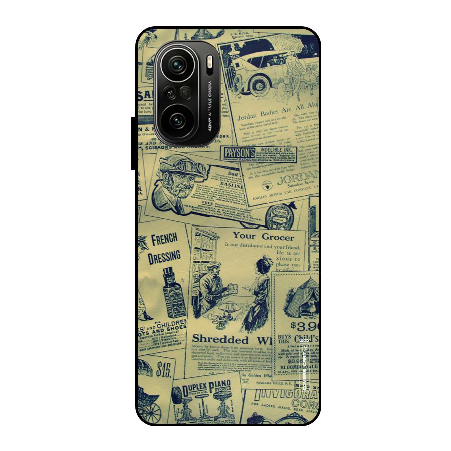 Vintage Newspaper Cutouts Metal Back Case for Mi 11x