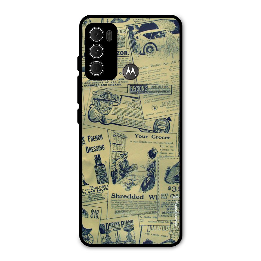 Vintage Newspaper Cutouts Metal Back Case for Moto G60