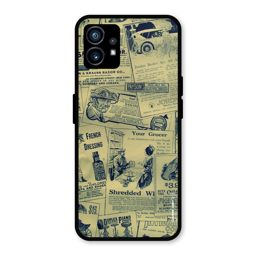 Vintage Newspaper Cutouts Metal Back Case for Nothing Phone 1