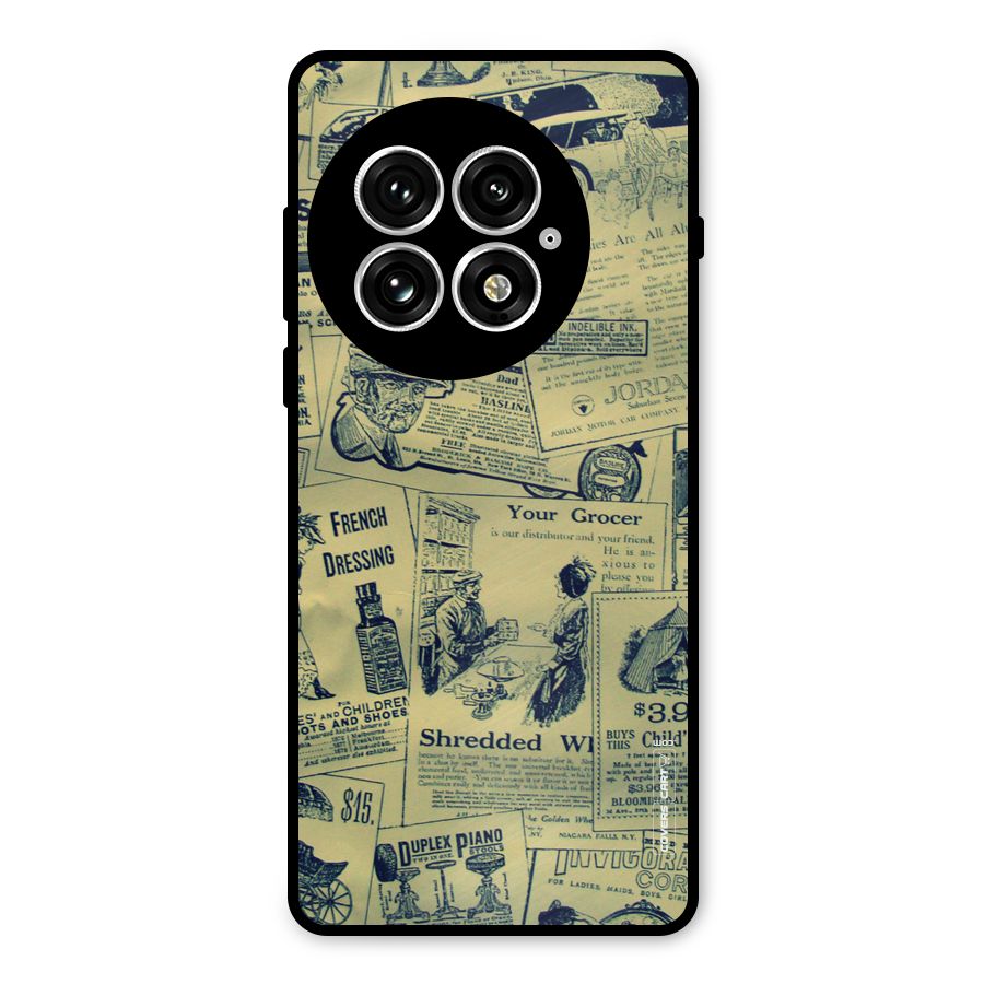 Vintage Newspaper Cutouts Metal Back Case for OnePlus 13