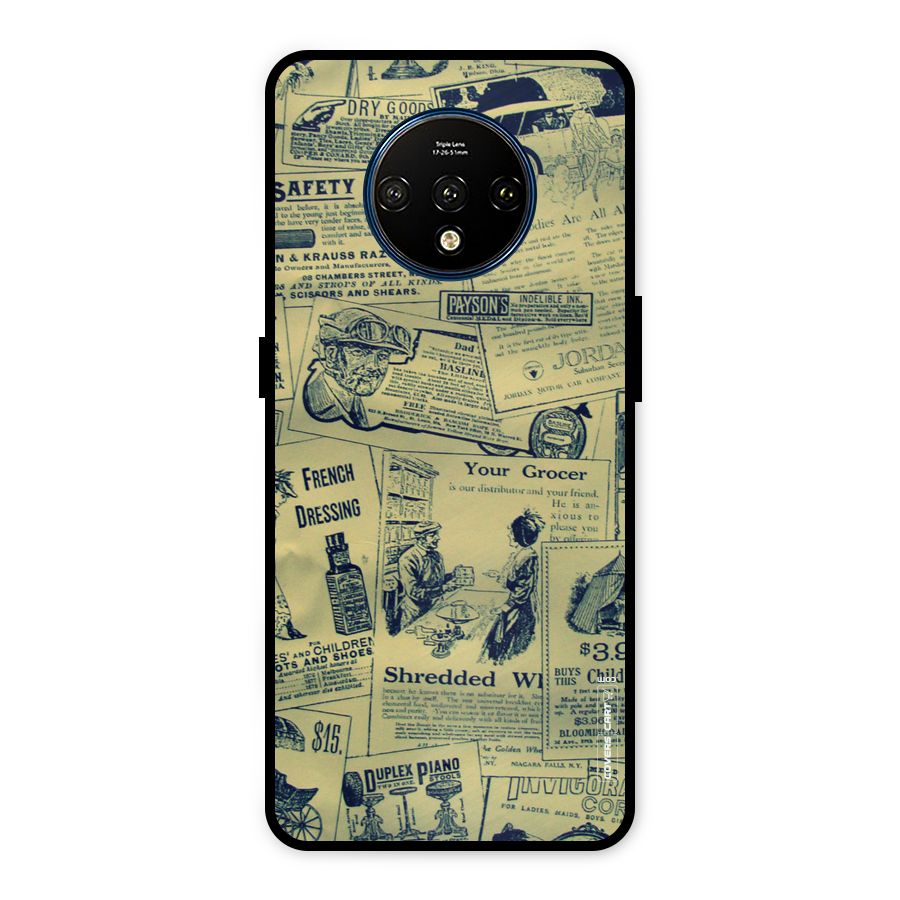 Vintage Newspaper Cutouts Metal Back Case for OnePlus 7T