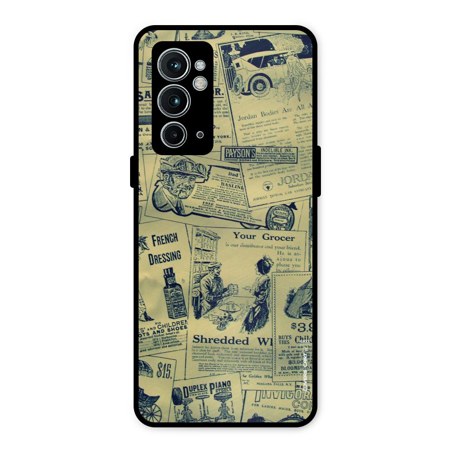 Vintage Newspaper Cutouts Metal Back Case for OnePlus 9RT 5G