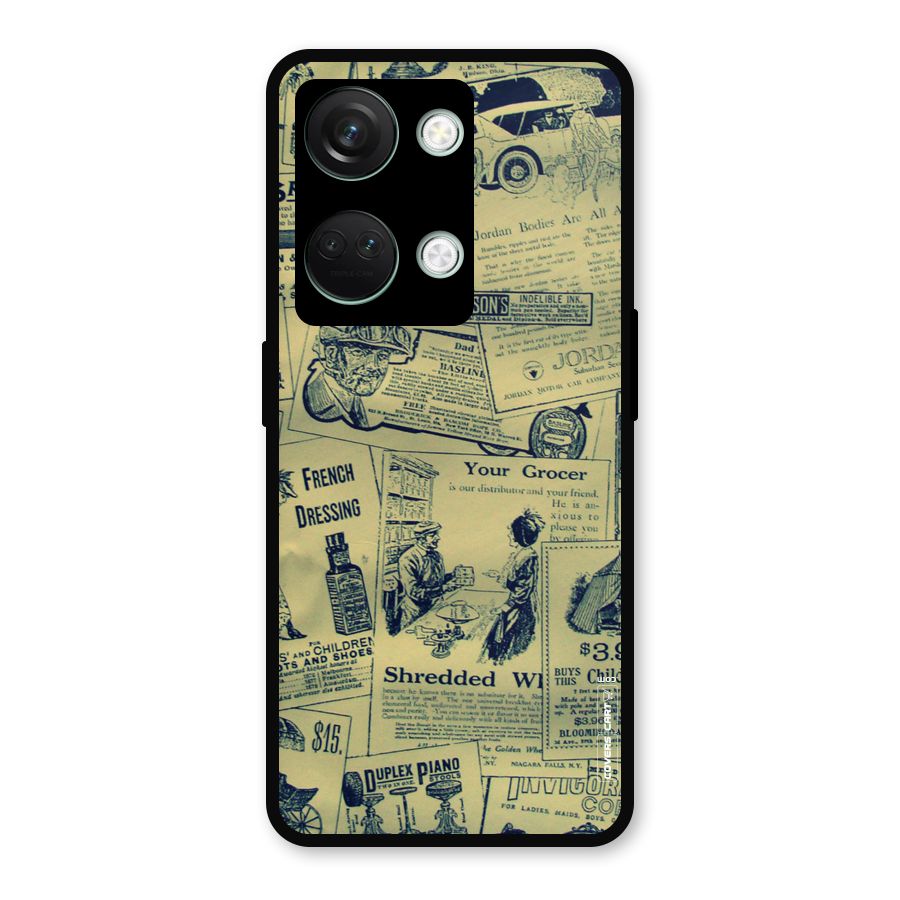 Vintage Newspaper Cutouts Metal Back Case for OnePlus Nord 3