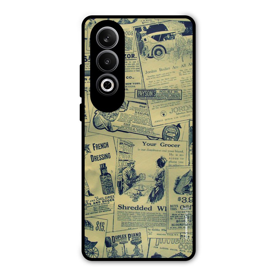 Vintage Newspaper Cutouts Metal Back Case for OnePlus Nord CE4