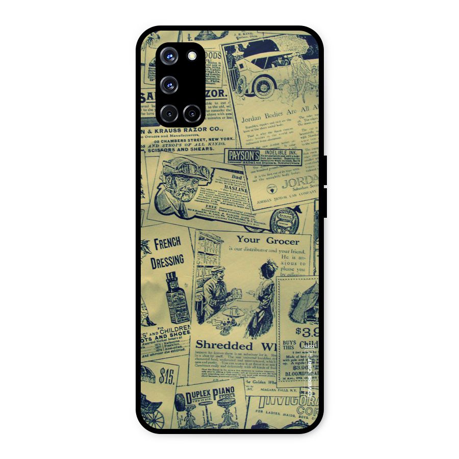 Vintage Newspaper Cutouts Metal Back Case for Oppo A52