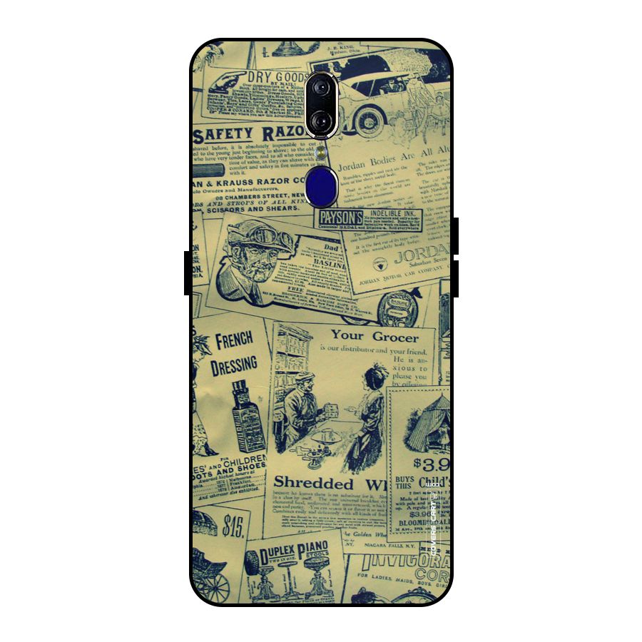 Vintage Newspaper Cutouts Metal Back Case for Oppo F11