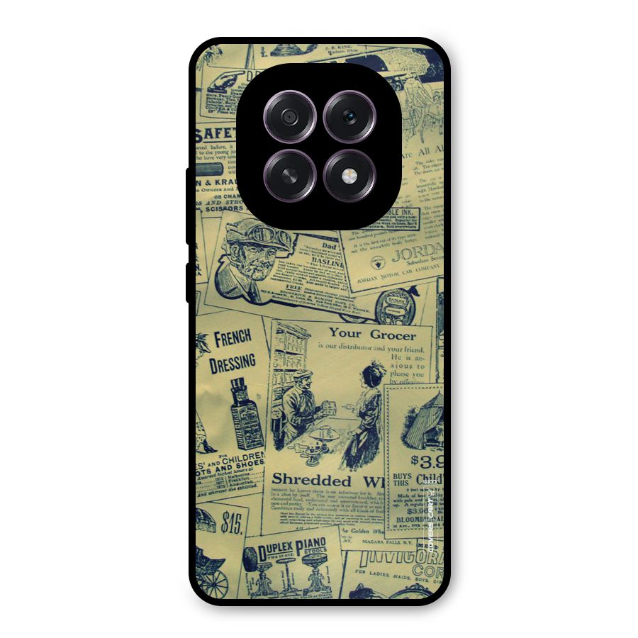 Vintage Newspaper Cutouts Metal Back Case for Oppo F29