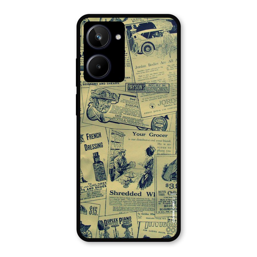 Vintage Newspaper Cutouts Metal Back Case for Realme 10