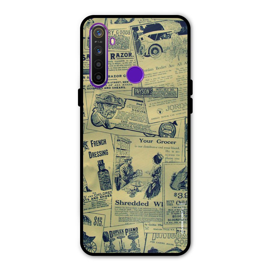 Vintage Newspaper Cutouts Metal Back Case for Realme 5