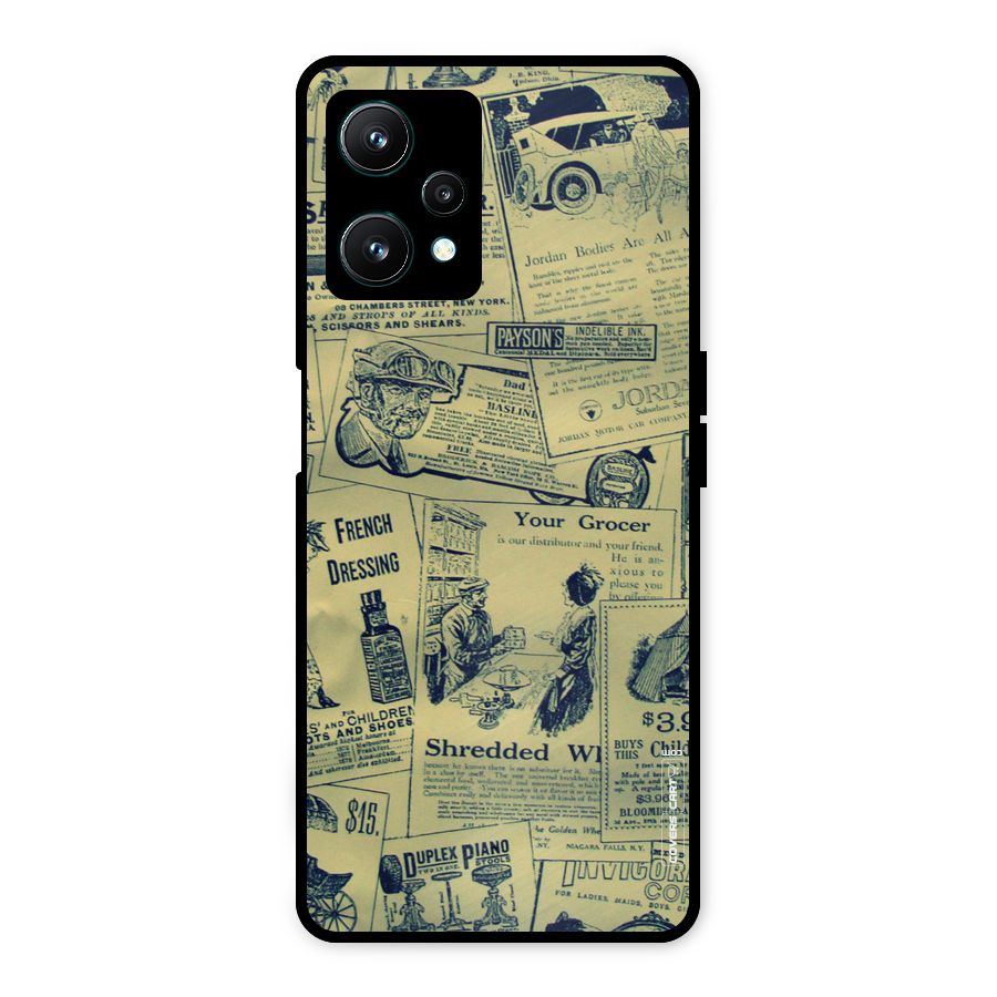 Vintage Newspaper Cutouts Metal Back Case for Realme 9 Pro 5G