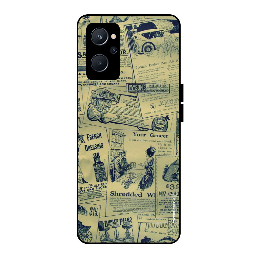 Vintage Newspaper Cutouts Metal Back Case for Realme 9i 5G