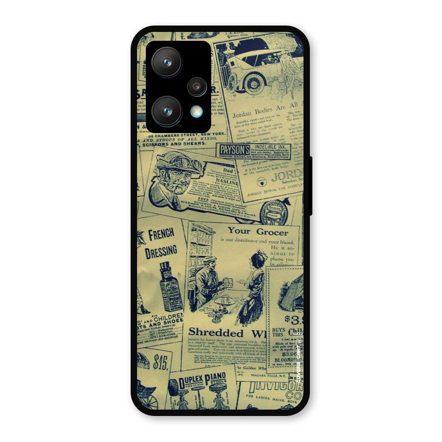 Vintage Newspaper Cutouts Metal Back Case for Realme Narzo 50 Pro