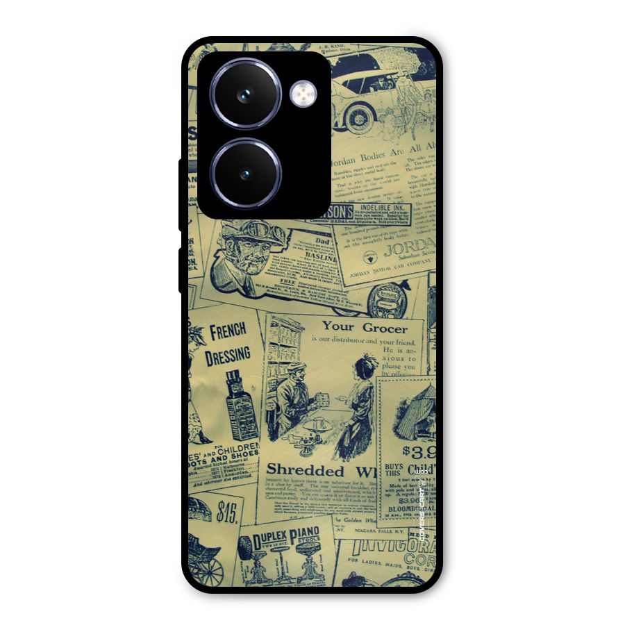 Vintage Newspaper Cutouts Metal Back Case for Realme P3 Ultra