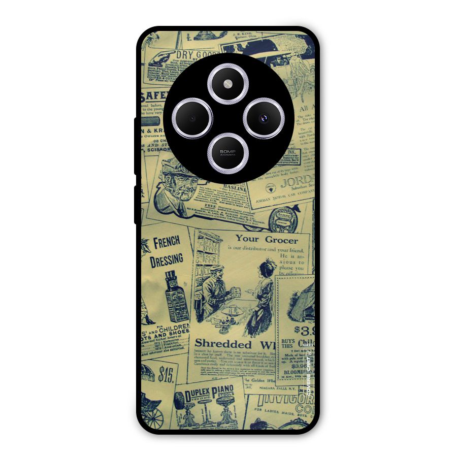Vintage Newspaper Cutouts Metal Back Case for Redmi A4