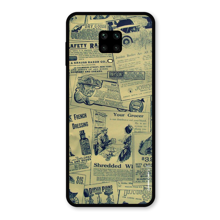 Vintage Newspaper Cutouts Metal Back Case for Redmi Note 10 Lite